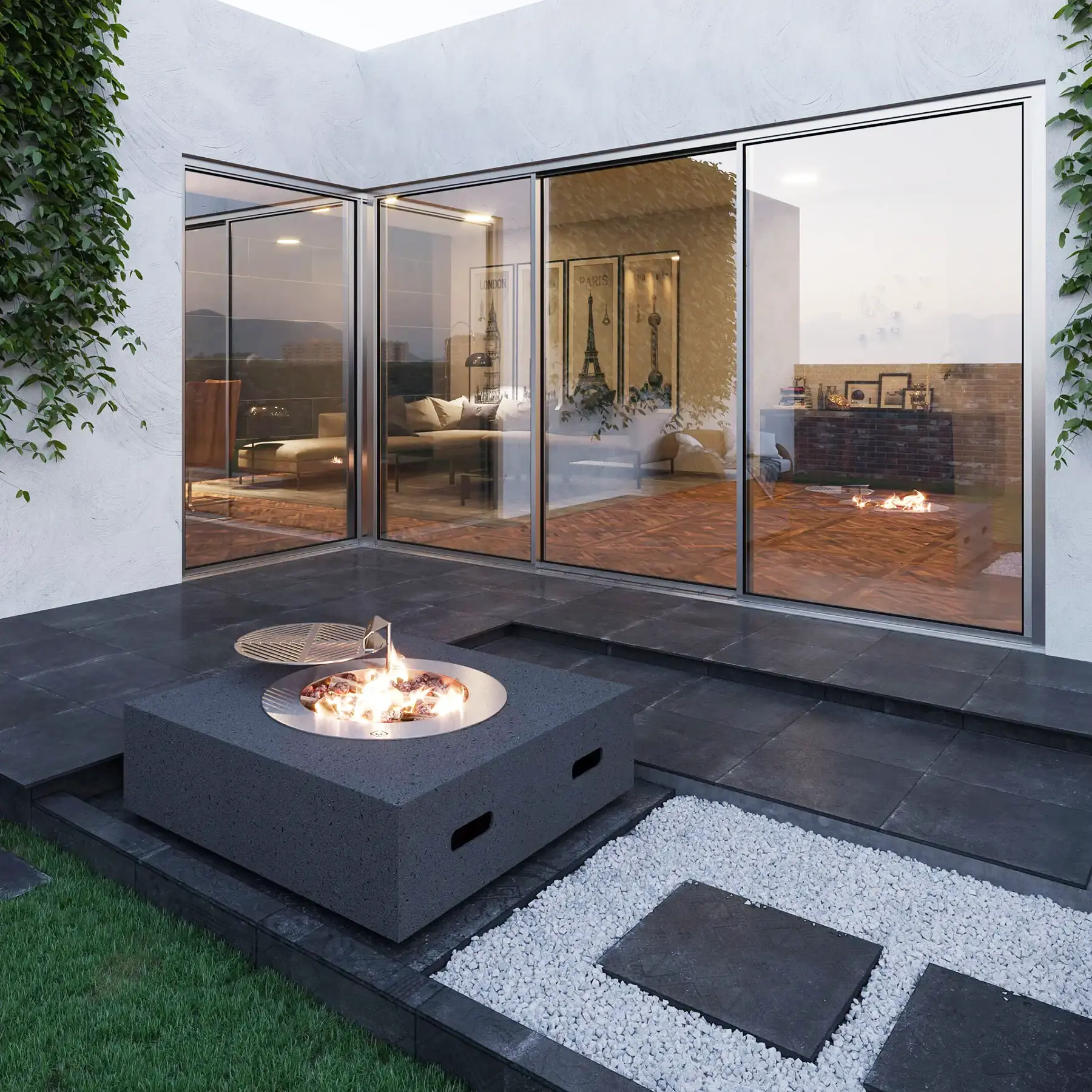 SAfire Squaire Wood Firepit