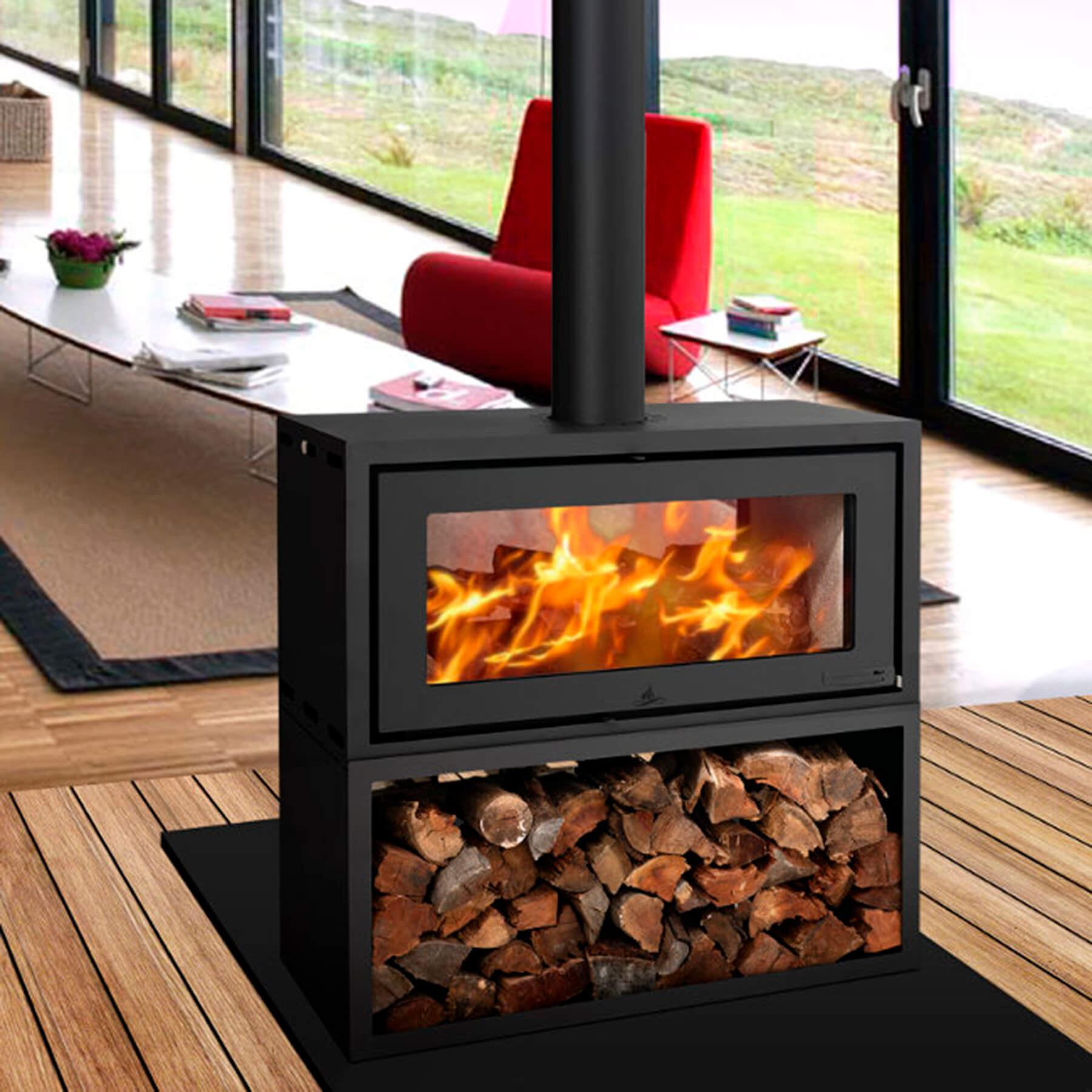 Infiniti Fires Double-sided Convection Wood Stove (14-18kW)