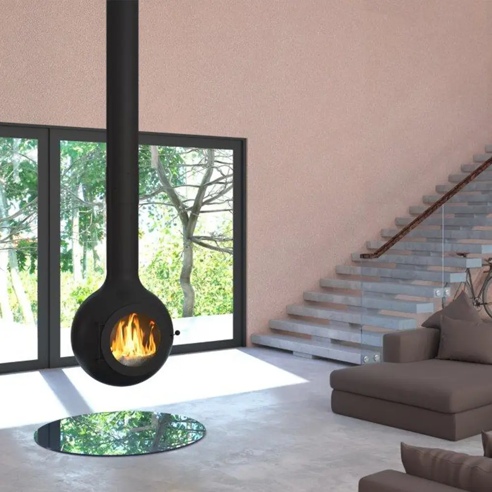 Signi Fires Globe Suspended Wood Burning Fireplace