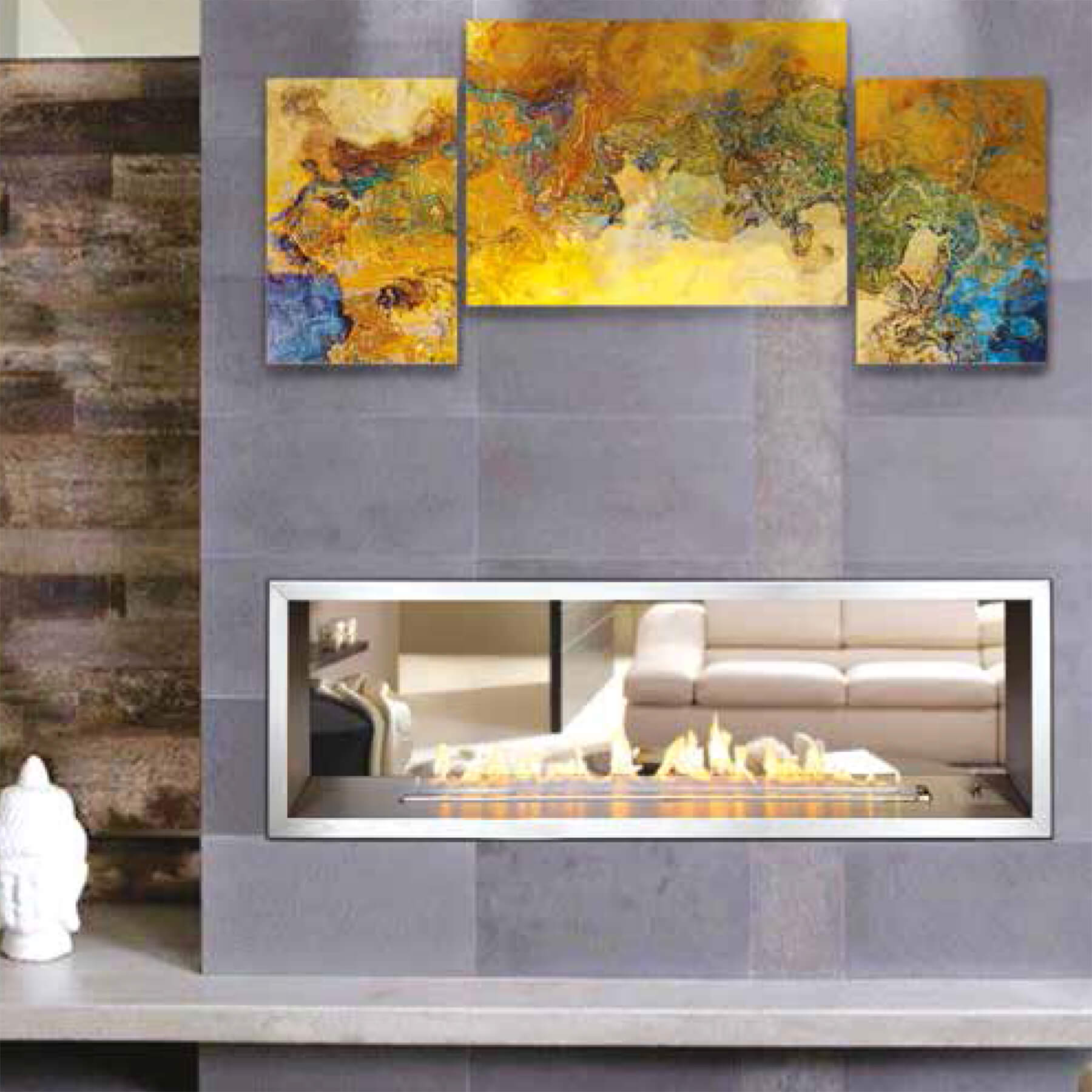 Infiniti Fires Slimline Built-in Double-sided Gas Fireplace