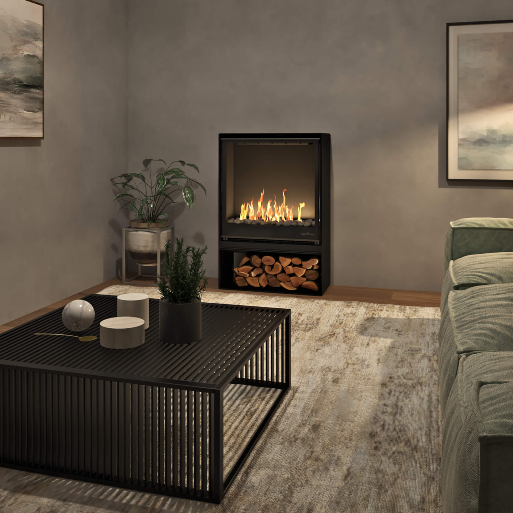 Signi Fires Element Freestanding Gas Fireplace