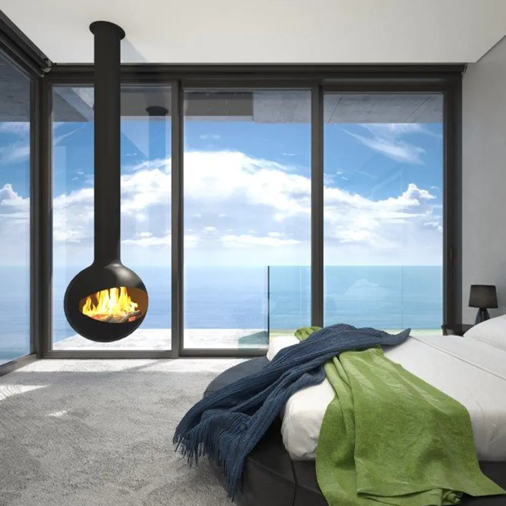 Signi Fires Halo Suspended Wood Burning Fireplace