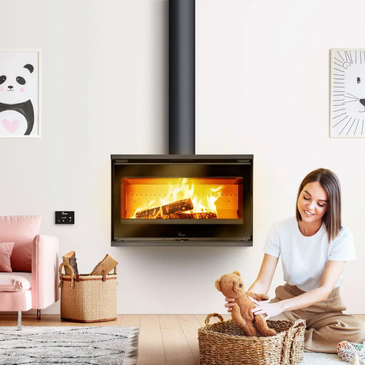 Lacunza Paris 800 CLID Mural Combustion Stove (7-13kW)