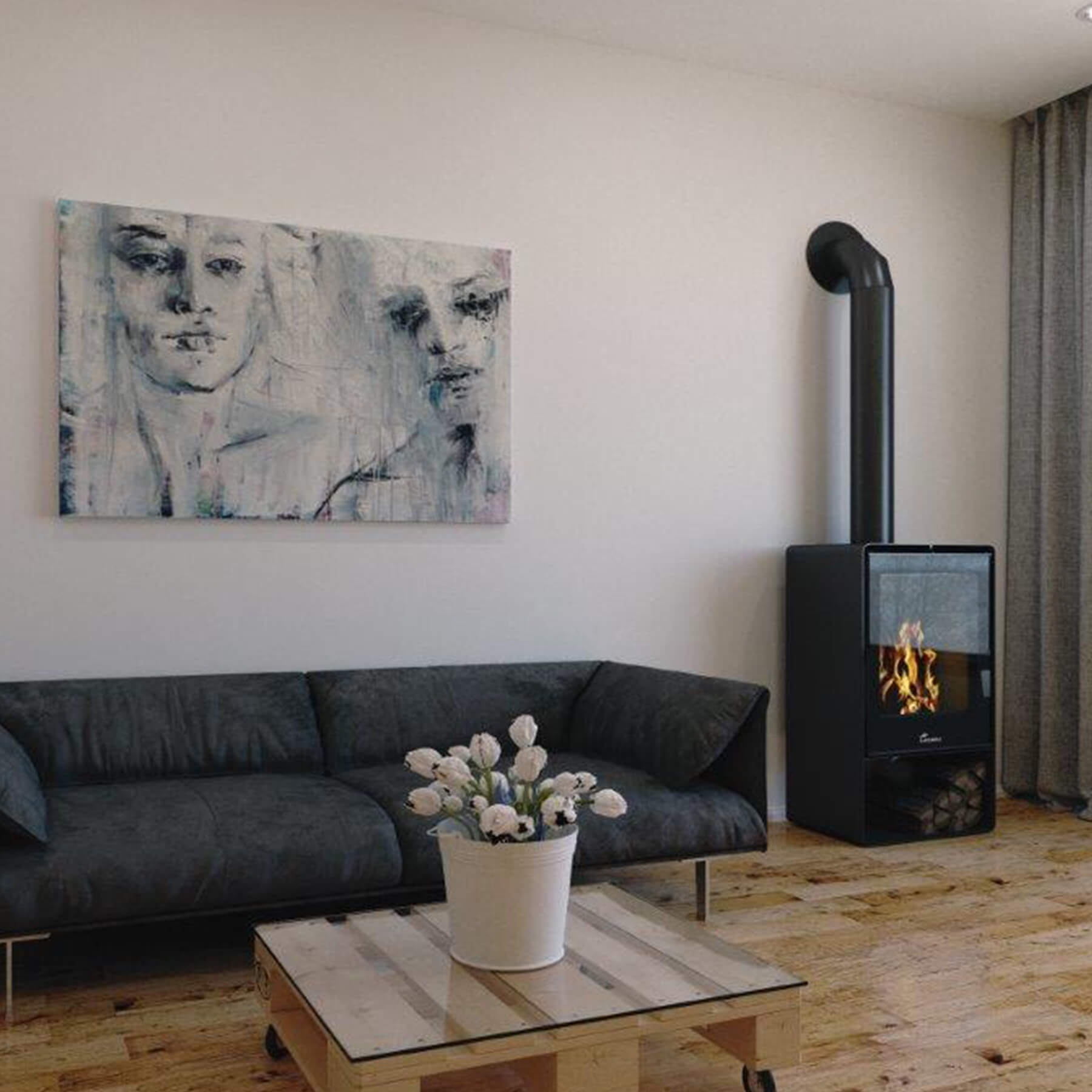 Lacunza Atlantic 610 Combustion Stove Series (8-14kW)