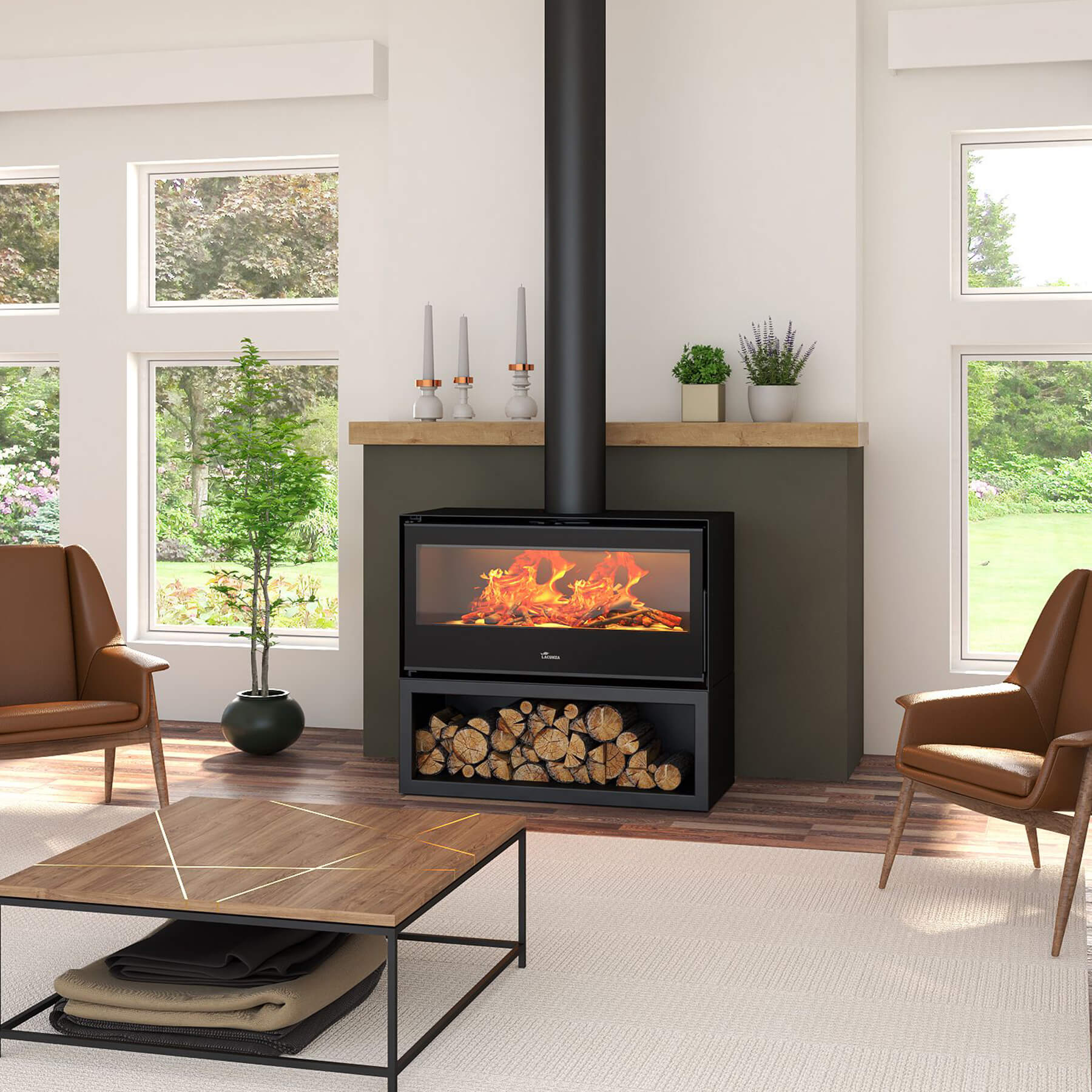 Lacunza Silver Combustion Stove (8/10/12kW)