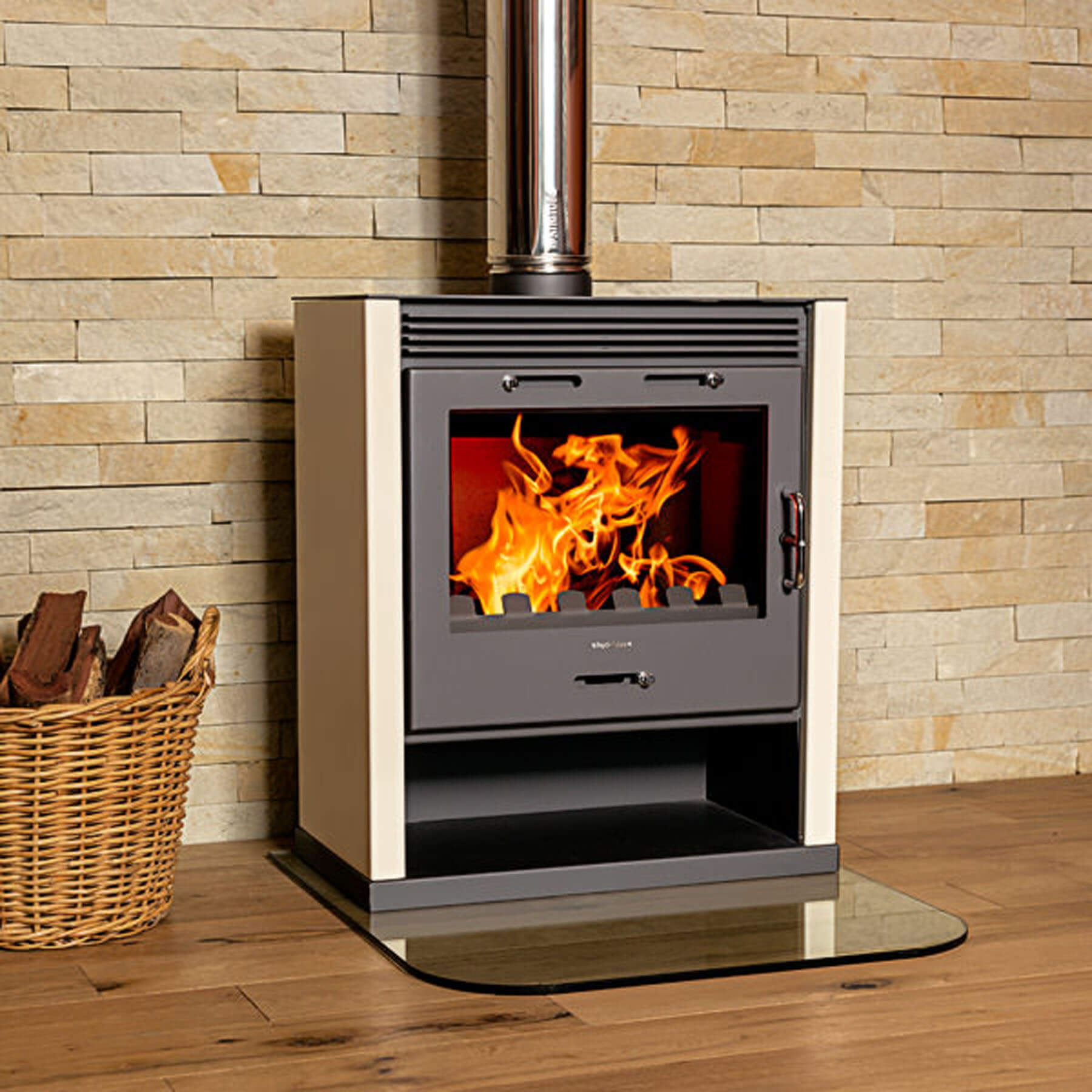 Hydrofire Rubin (Ivory White) Combustion Stove (9-18kW)