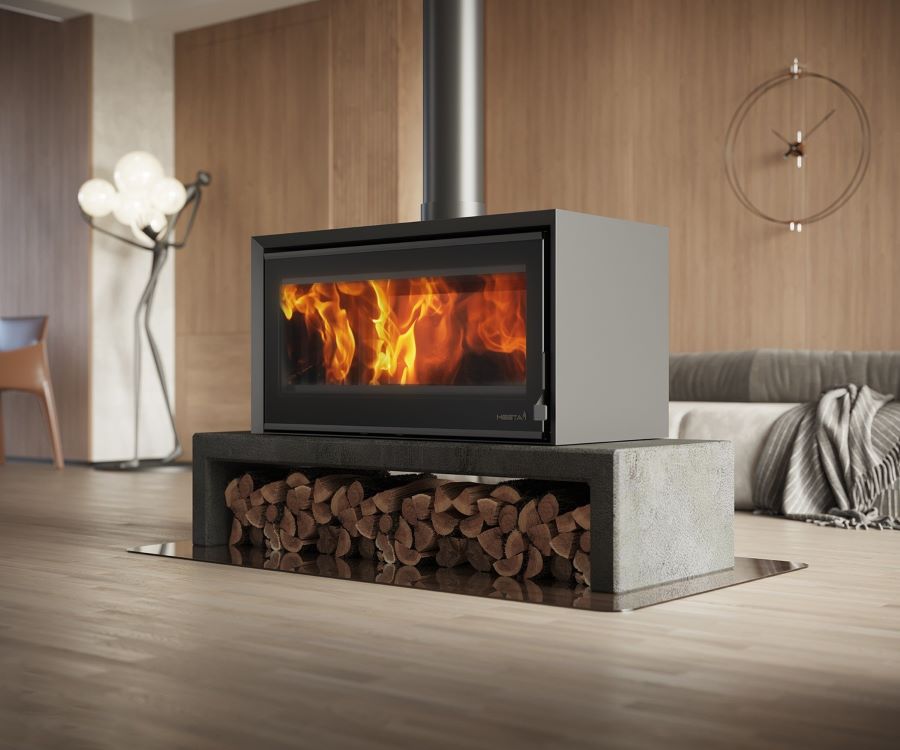 Heeta 950 Double Sided Bevel Wood Fireplace