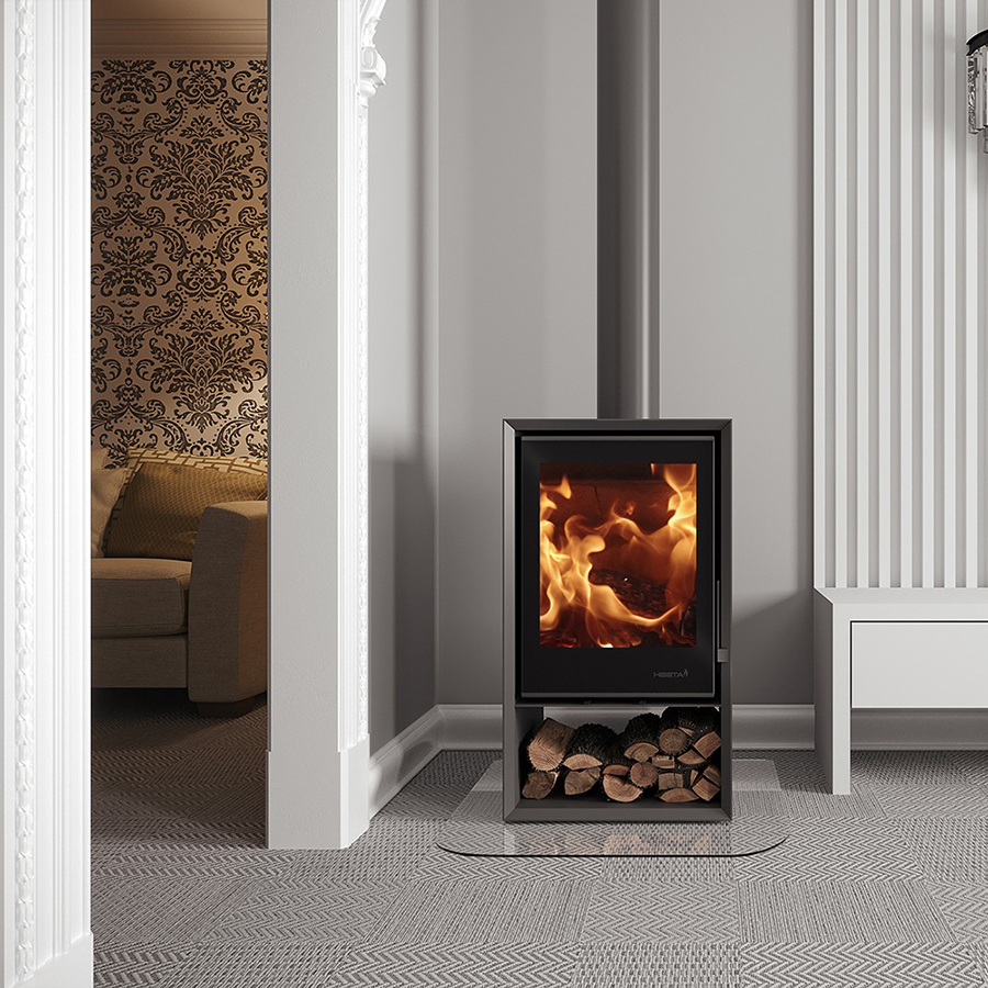 Heeta 500 Log Base Wood Fireplace White
