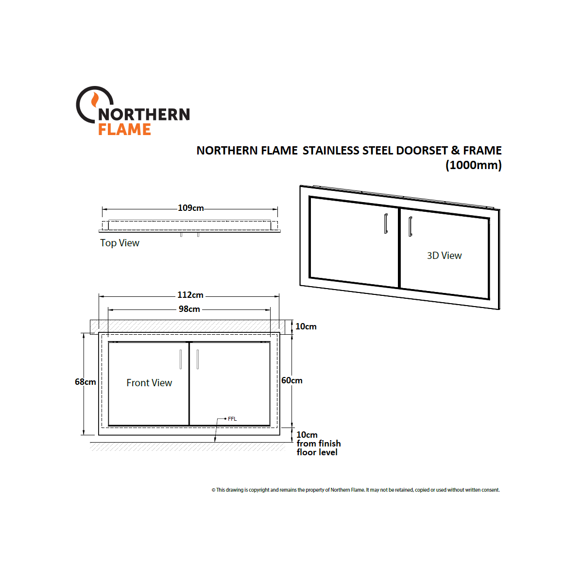 Northern Flame 1000 Stainless Steel Wood Braai