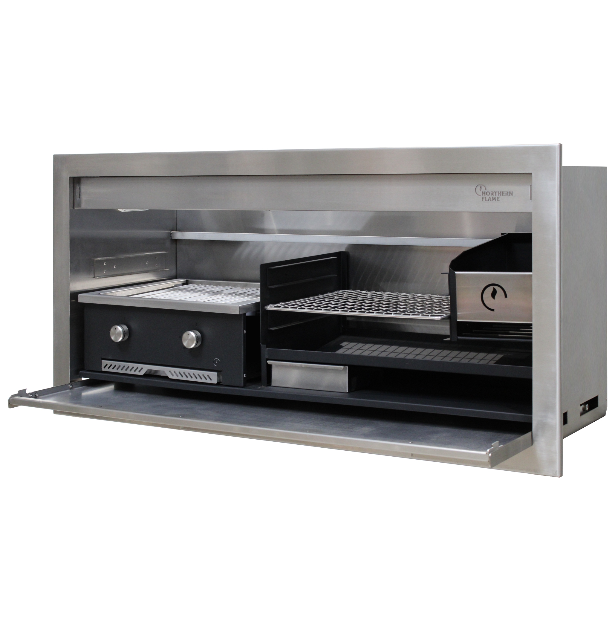 Northern Flame 1500 Stainless Steel Wood & Gas Combo Braai