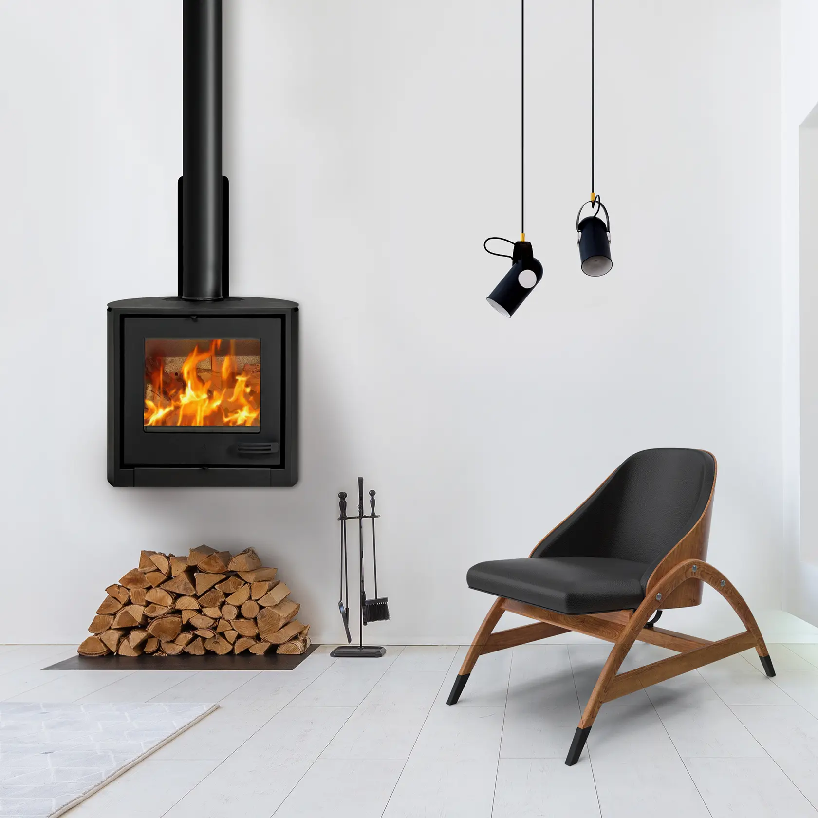 Infiniti Fires Wall-Mounted Convection Wood Stove (8-14kW)