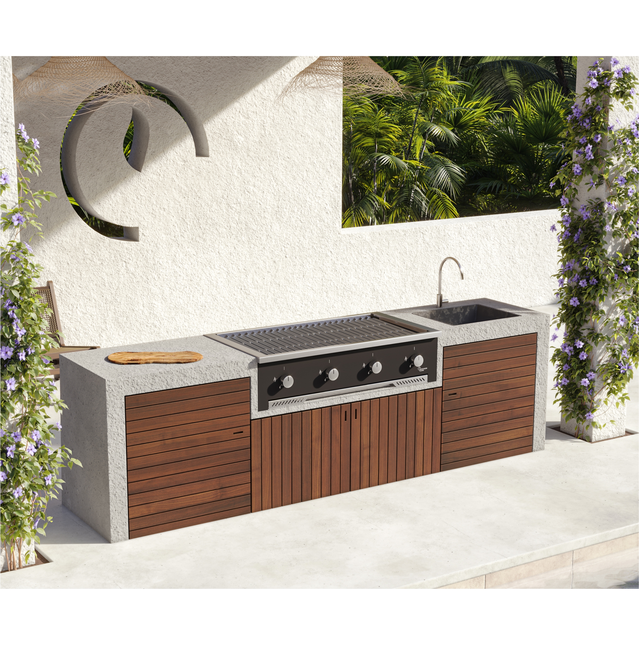 Northern Flame 970mm 4-Burner Gas Insert / Tabletop Braai