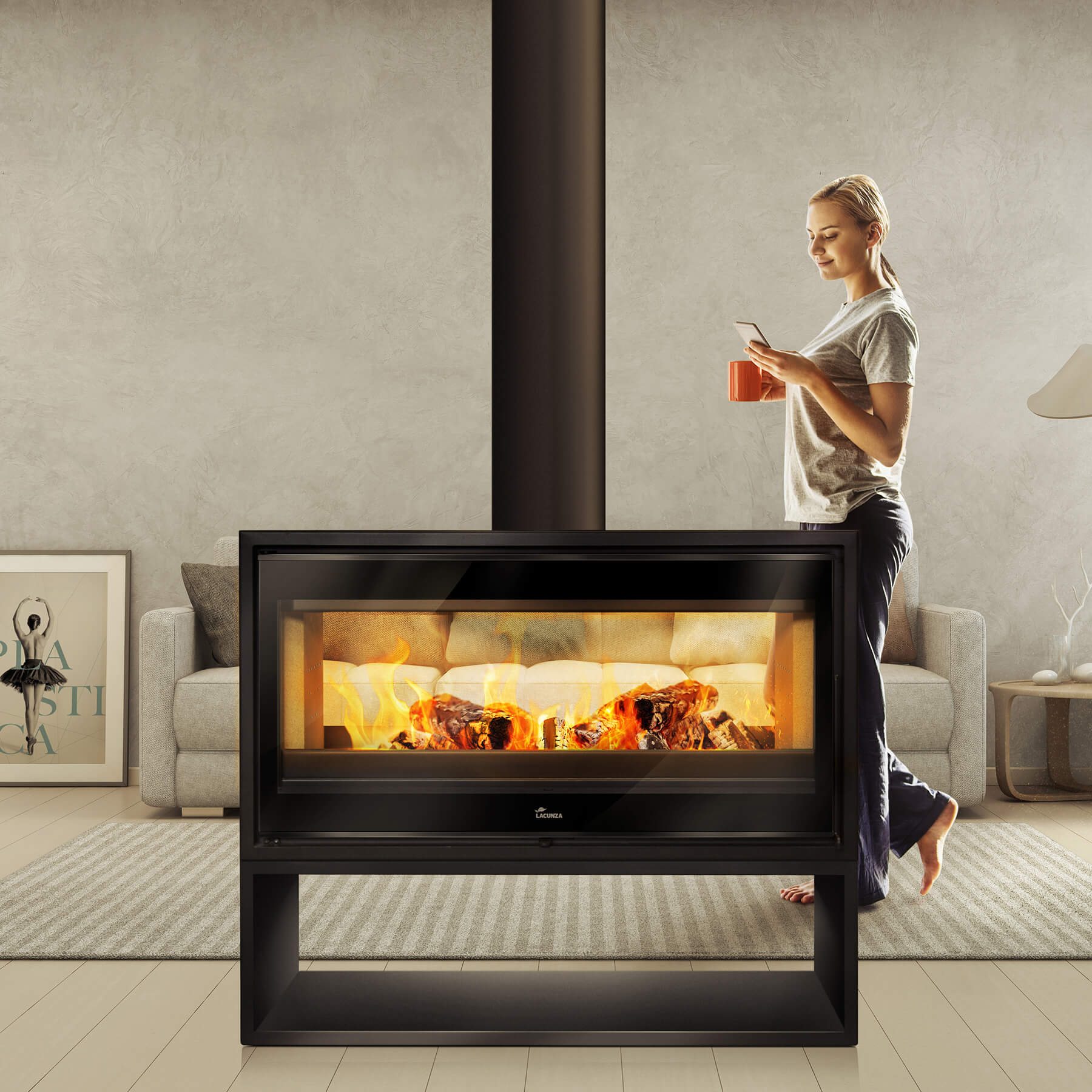 Lacunza Verona Double-sided Combustion Stove (11-22kW)